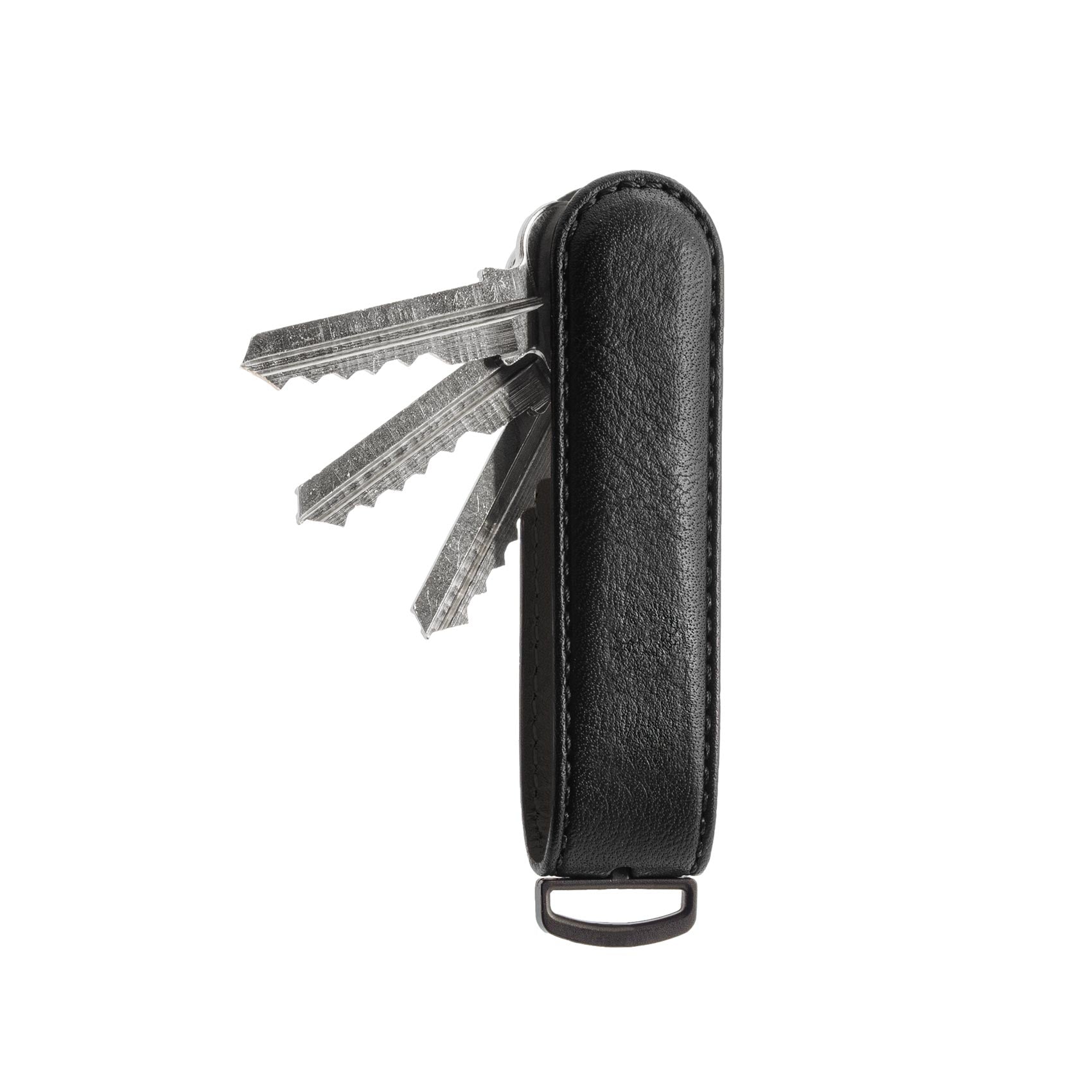 All Black Leather Key Organiser