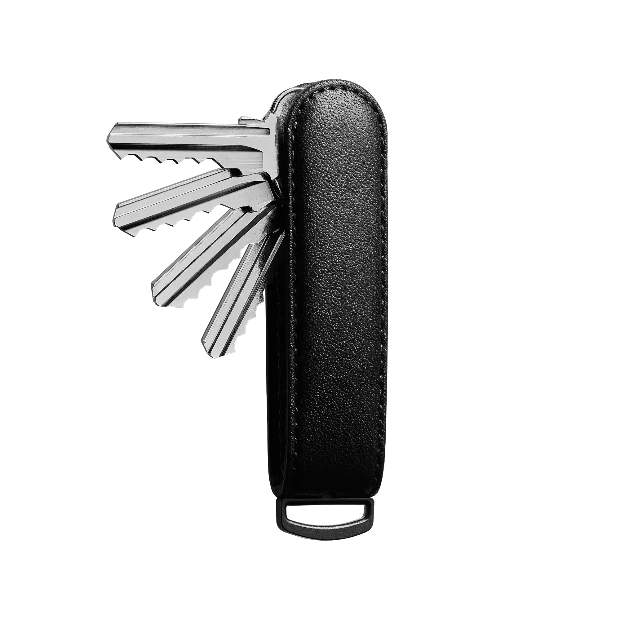 All Black Leather Key Organiser