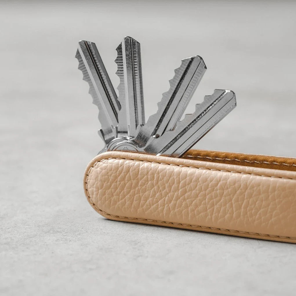 Crema Pebble Leather Key Organiser