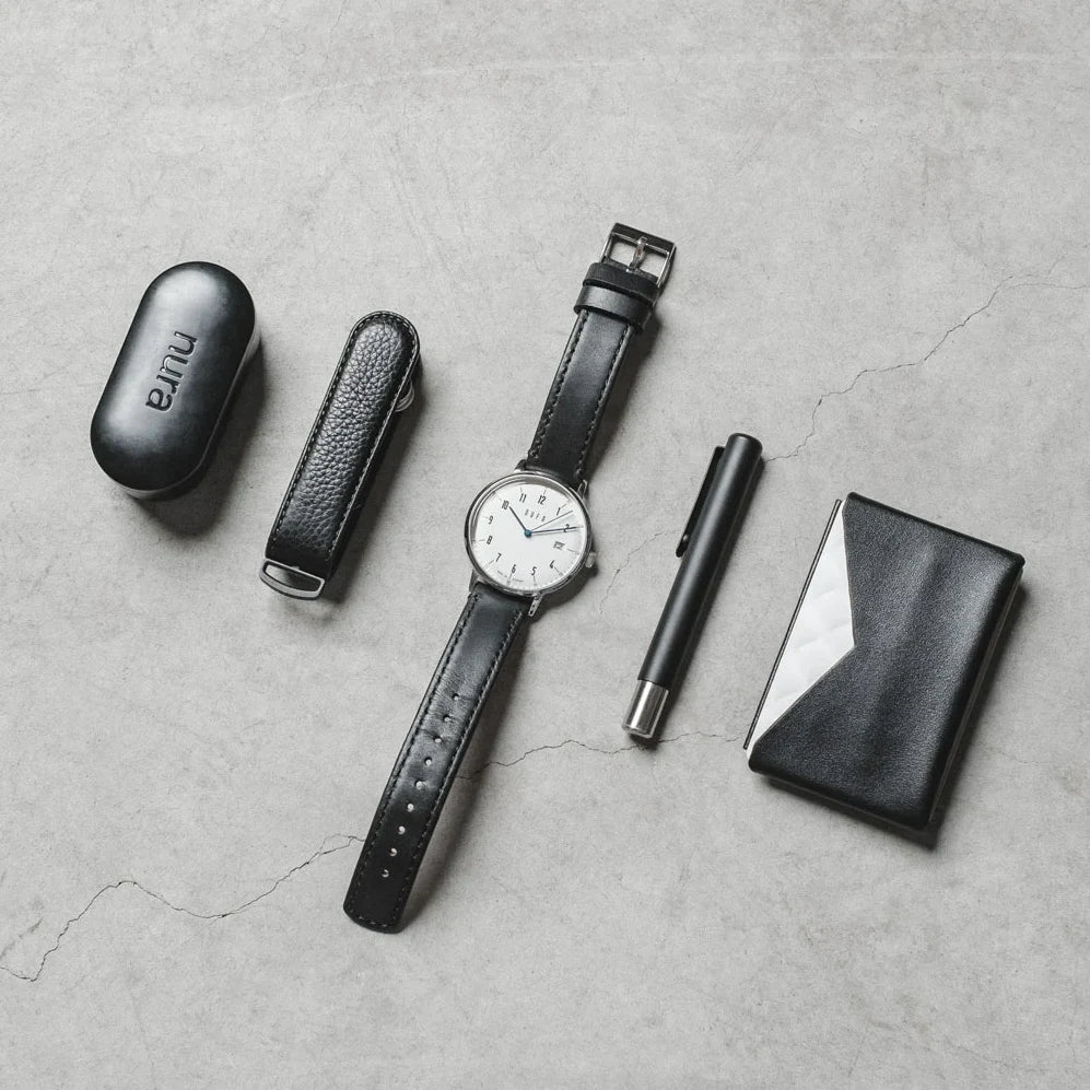 Black Pebble Leather Key Organiser