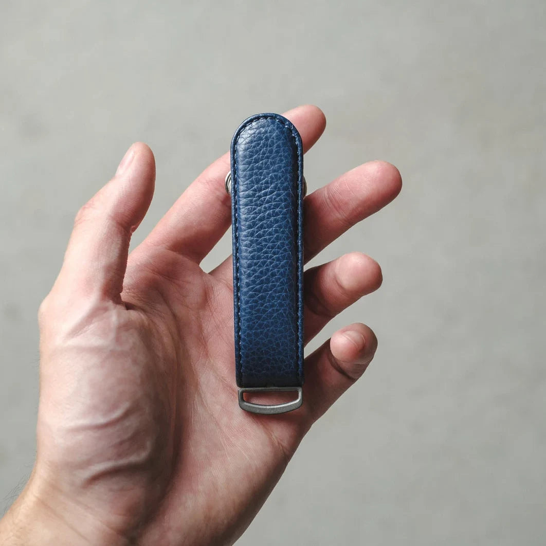 Navy Pebble Leather Key Organiser