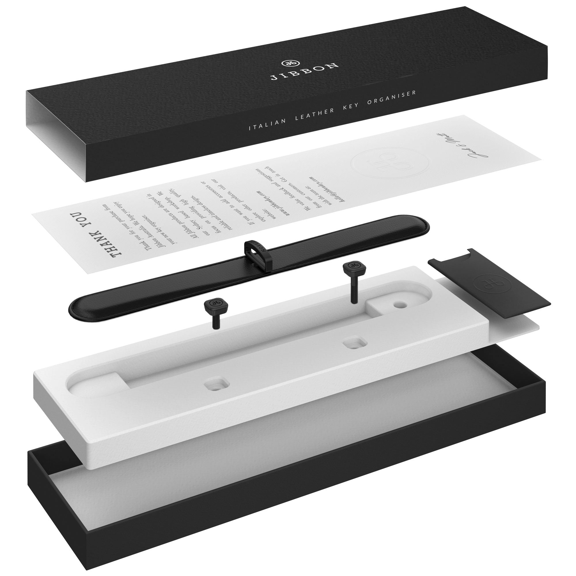 All Black Leather Key Organiser