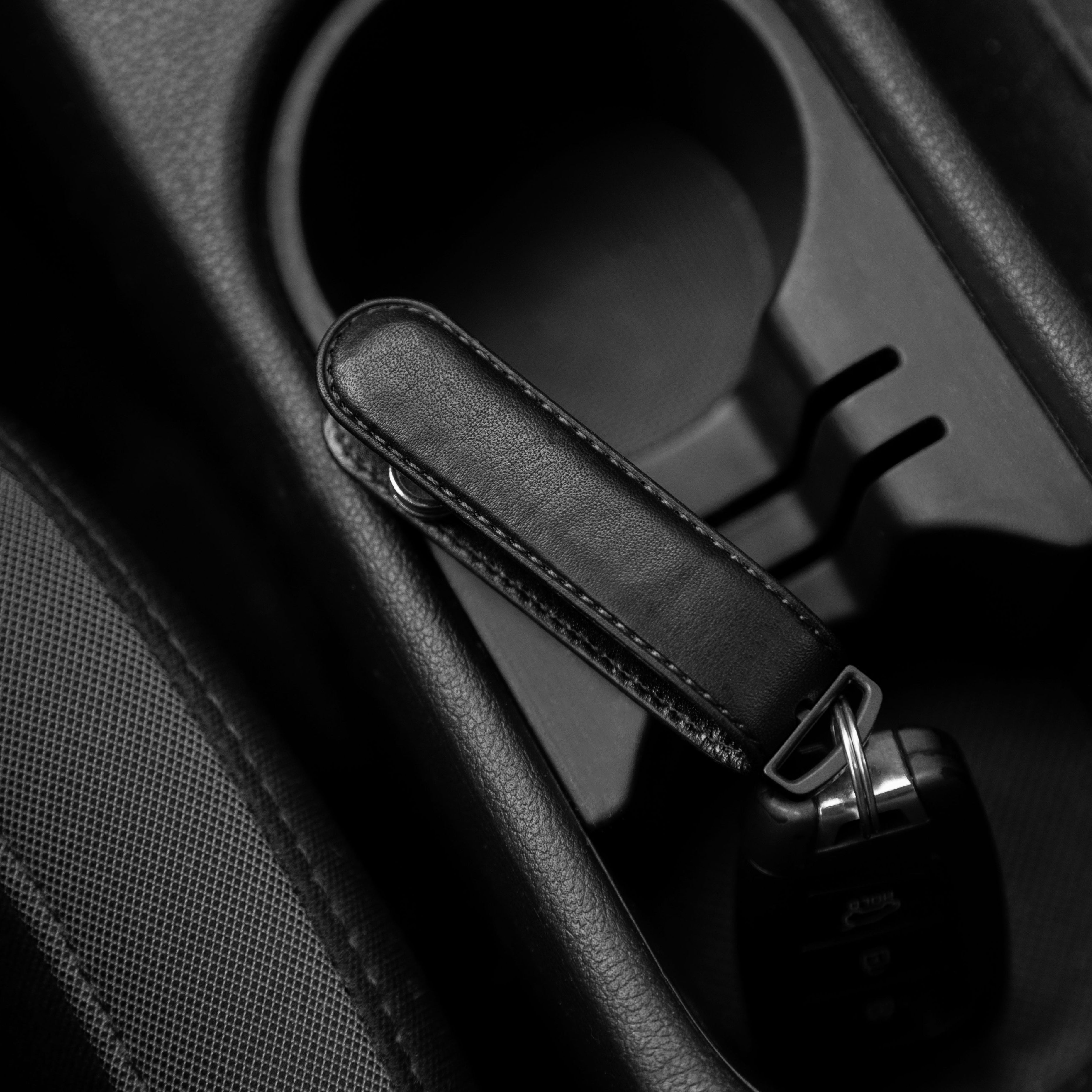 All Black Leather Key Organiser