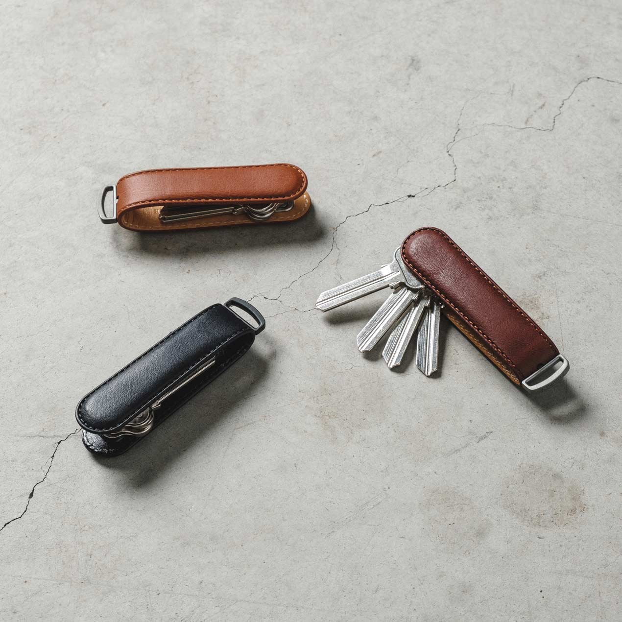 Cocoa Leather Key Organiser