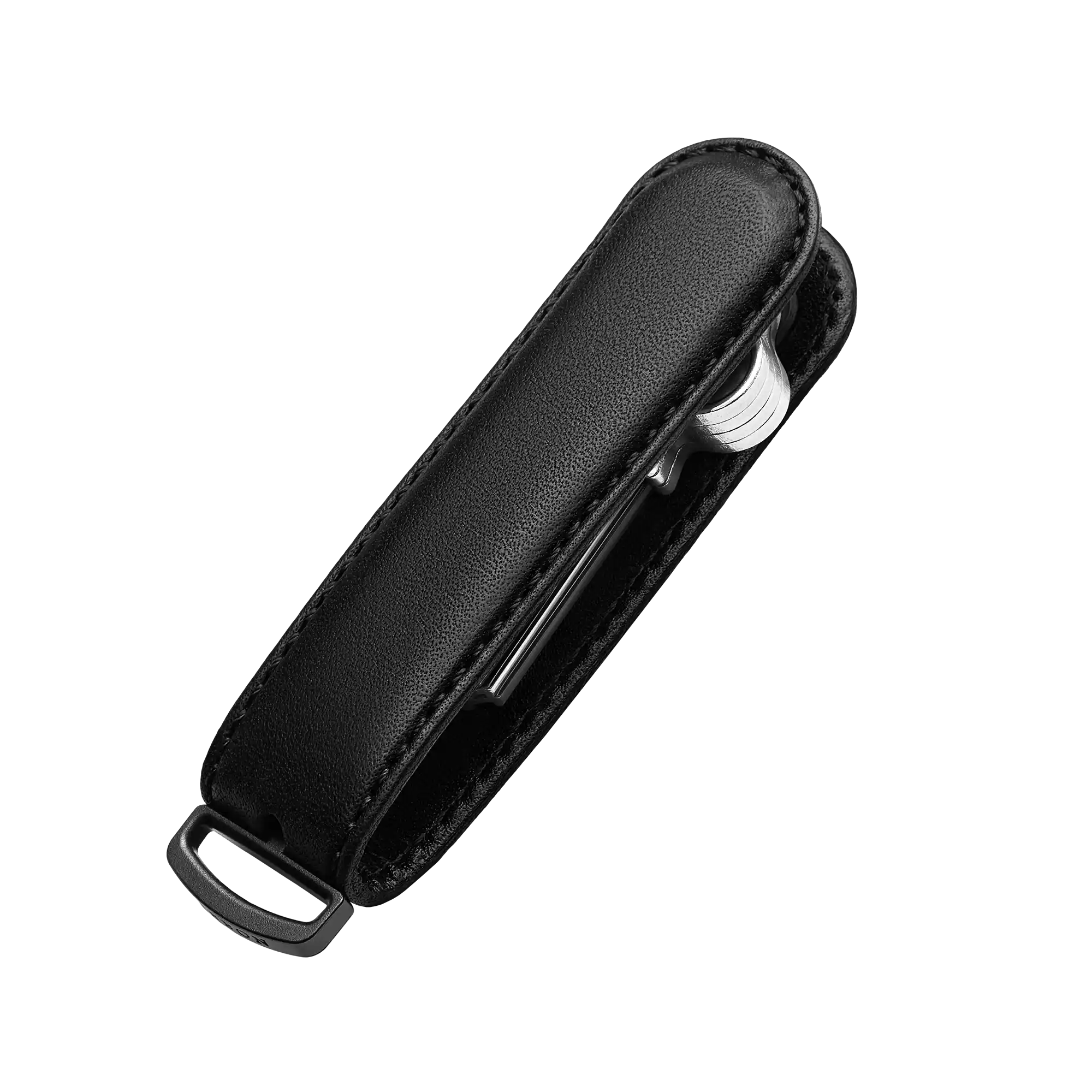 All Black Leather Key Organiser