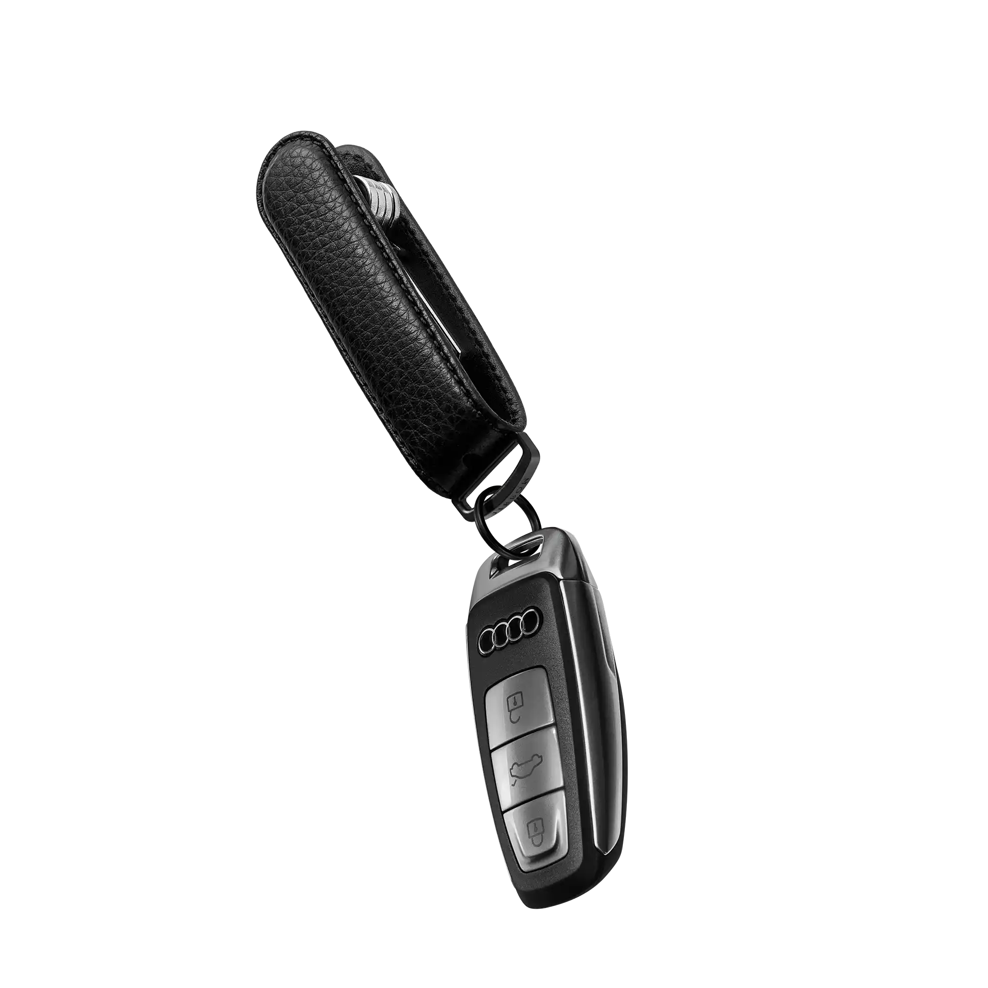 Black Pebble Leather Key Organiser