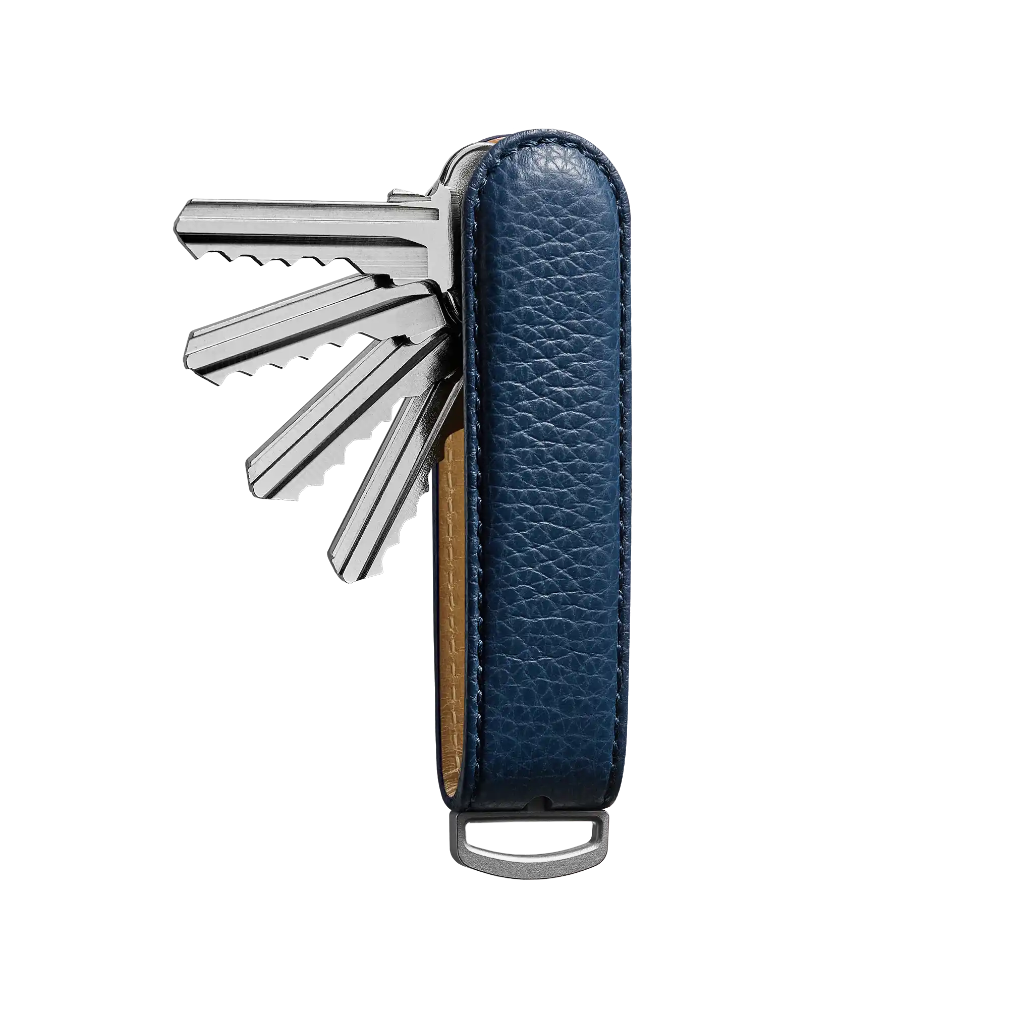 Navy Pebble Leather Key Organiser