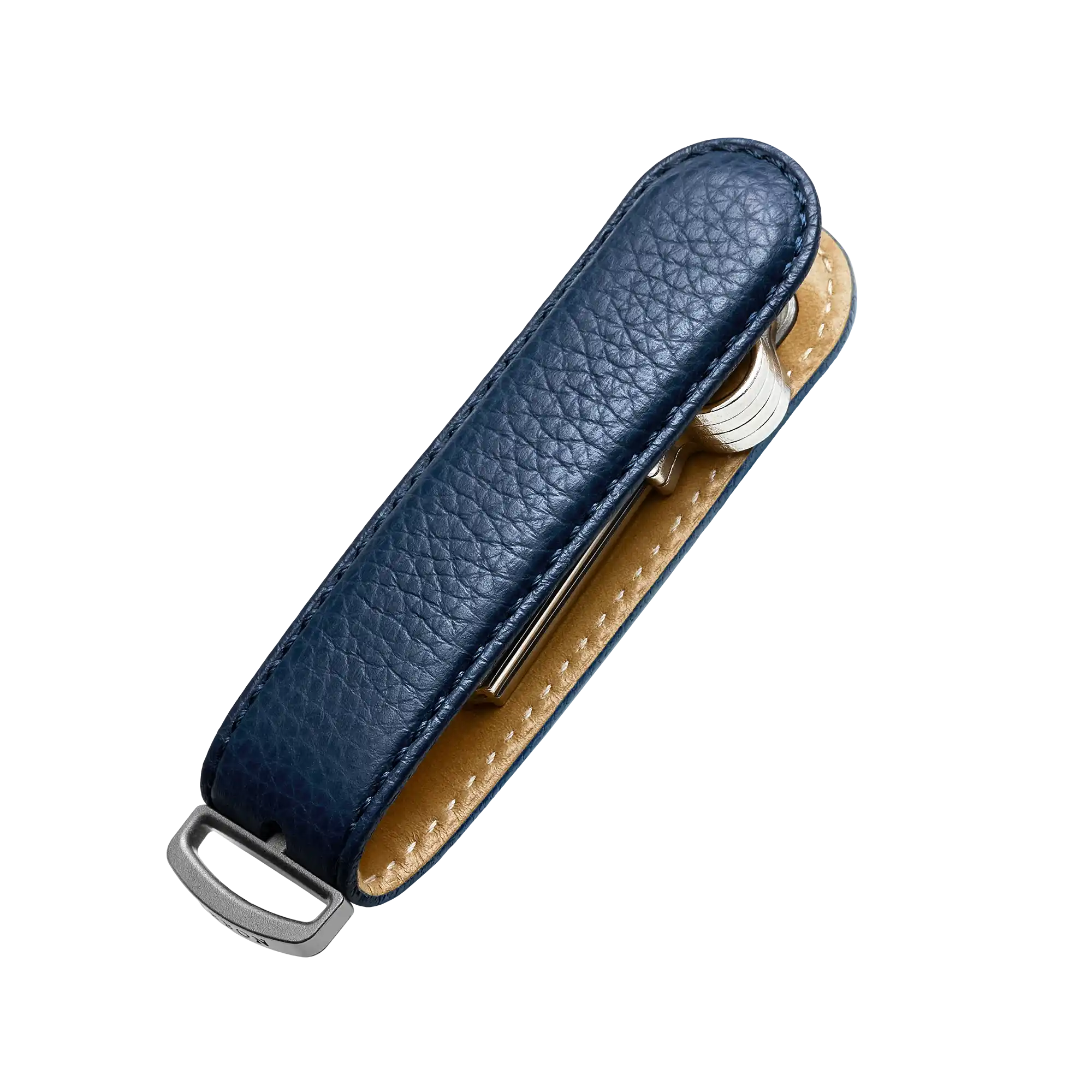 Navy Pebble Leather Key Organiser